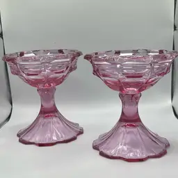 Fenton Valencia Pink Candle Holders Pair