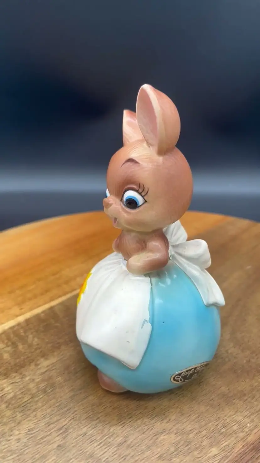Vintage Josef Originals Mama Bunny Figurine, Anthropomorphic, Easter or Spring