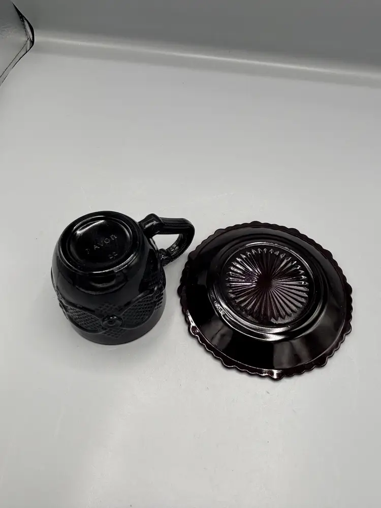 Avon Cape Cod ruby teacup & saucer