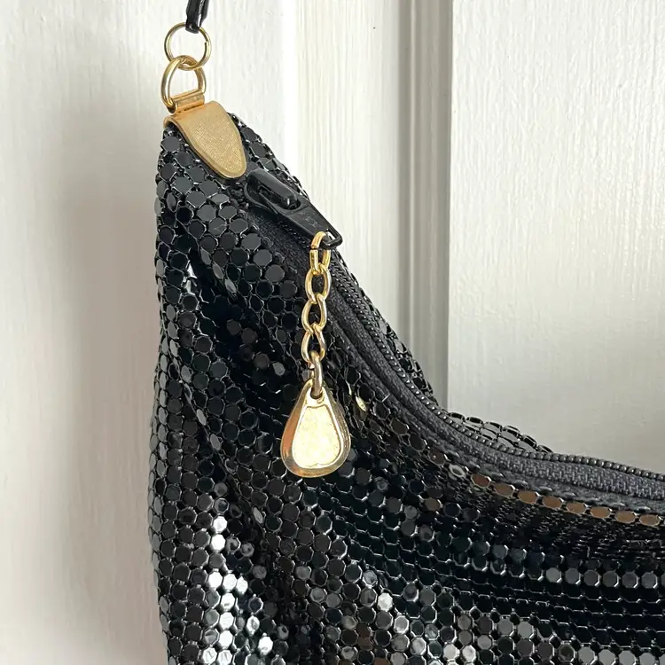 Vintage Black Mesh Purse Made In Hong Kong