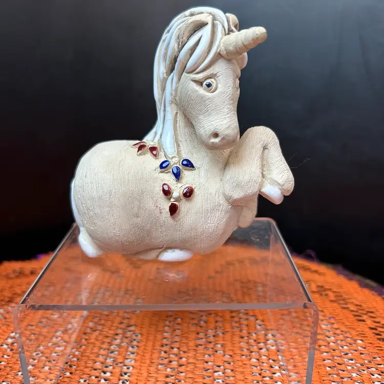 Vintage Artesania Rinconada Clay Unicorn Figurine #251