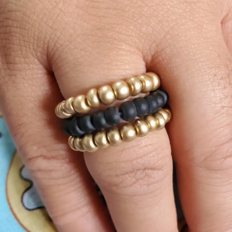Seed Bead Flexible Ring Set - Treats With An Edge