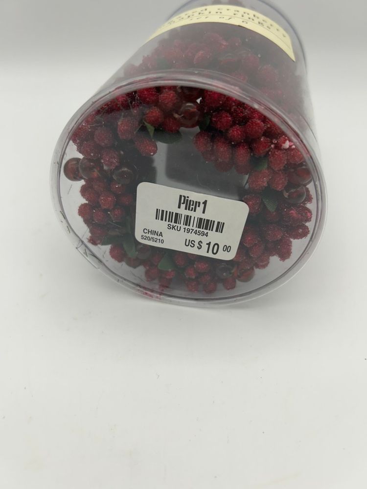 Napkin Rings - Sugared Cranberry - Pier 1 - Set Of 6