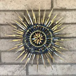 MCM Brutalist Atomic Starburst Metal Nail Wall Art Sculpture Vintage 20"