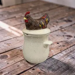 Vintage Hen Farmhouse, Tea Steamer Ceramic Decor Primitive