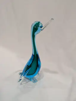 Archimedes Seguso MCM Italian Sommerso  Art Glass Duck Taking Flight 10" Mint