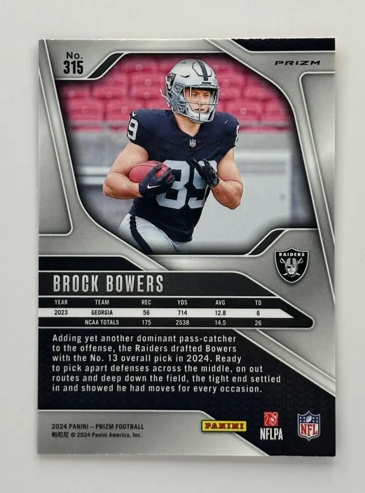 Brock Bowers Raiders Prizm Orange Disco (RC)