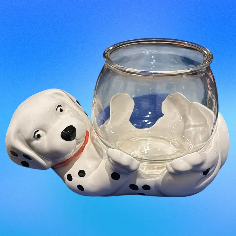 Treasure Craft Dalmatian Pup Holding Anchor Hocking Bowl *
