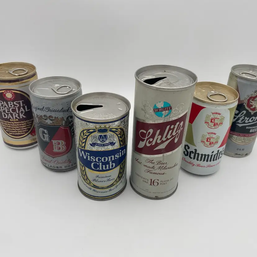 Collectible Beer Can Bundle - Vintage Mixed Brand Six Pack #14 - 1970's-1980’s