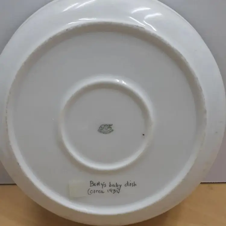 Vintage porcelain Czechoslovakian baby dish 1931