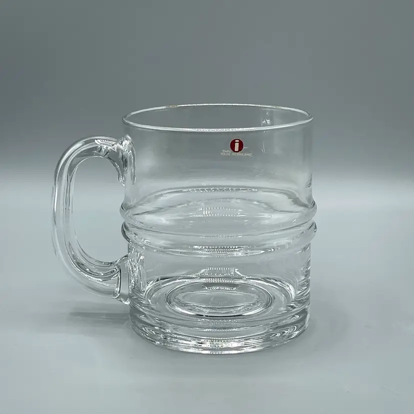 Iittala "Pisararengas" By Timo Sarpaneva Glass Ripple Beer Mug Finland