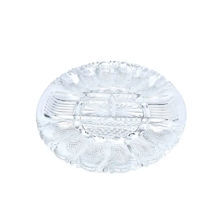 Vintage 10” Egg Plate 
Relish Serving 
By L.E. Smith 1940-50s