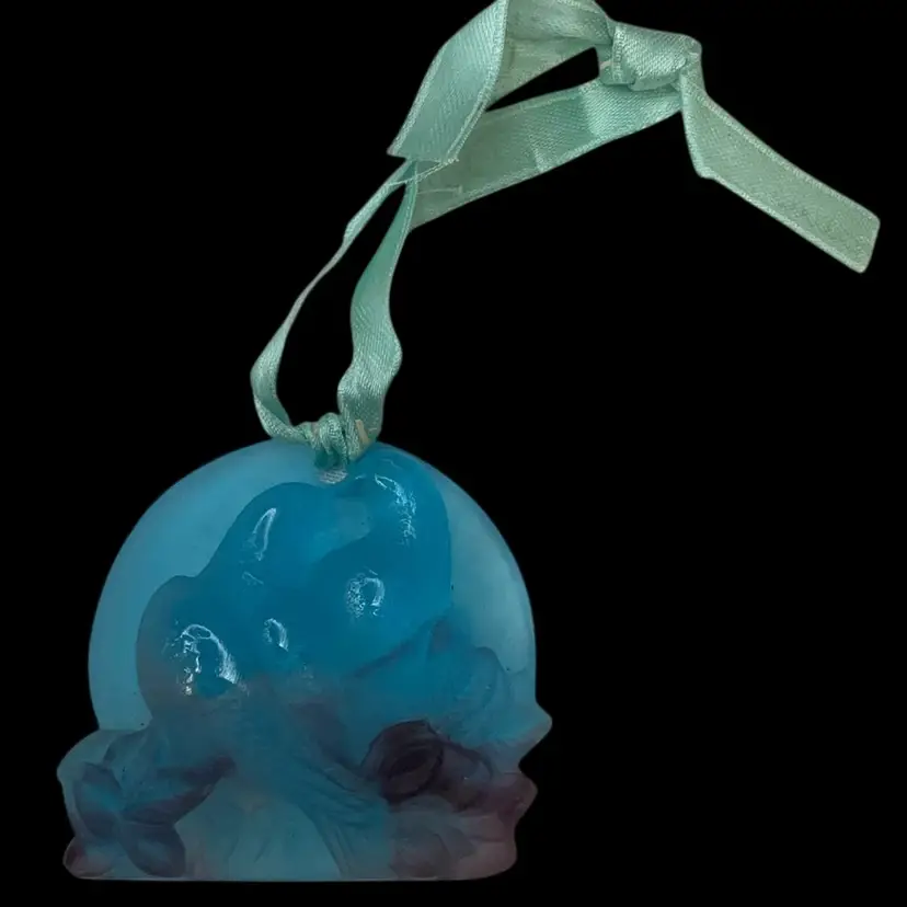 Daum France Two Turtle Doves Glass Ornament 2.5” X2.75” W/ Original Box