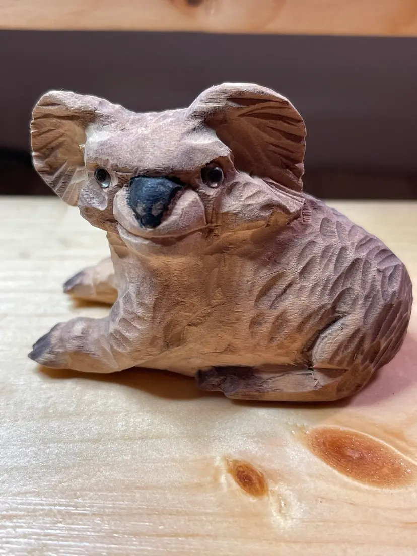 Artist Signed Wooden Koala