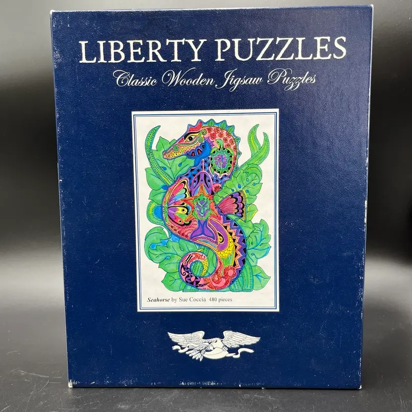 Liberty Puzzles Seahorse Classic Wooden Jigsaw By Sue Coccia 480 Pieces Complete