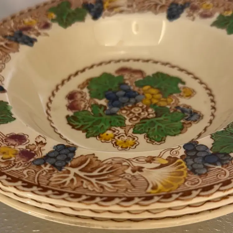 Vintage Grape Designed Soup Bowls