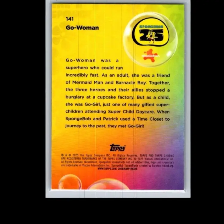 Go-Woman 2025 Topps Chrome SpongeBob Green Kelp #141