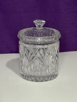 Shannon Style Crystal 6.5” Covered Jar – Diamond & Fan Cut Jar