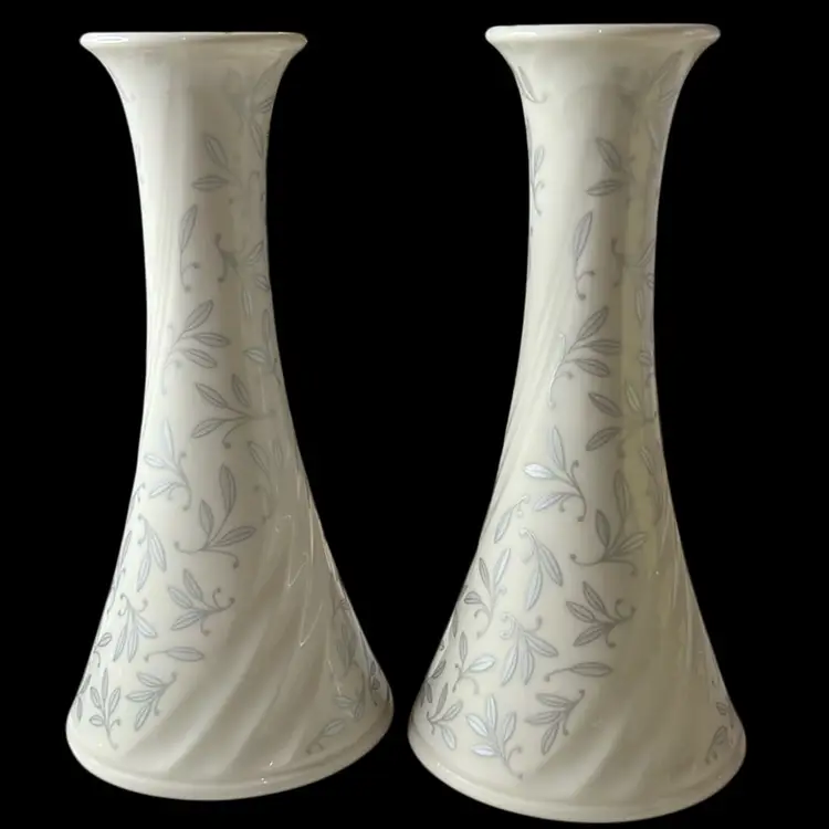 Lenox Wedding Promise Candle Holders - Set Of Two: 4.25”x8.5”x2.5” each
