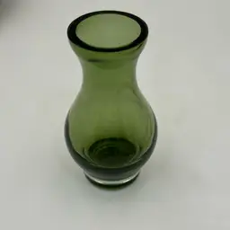 Olive Green Glass Bud Vase