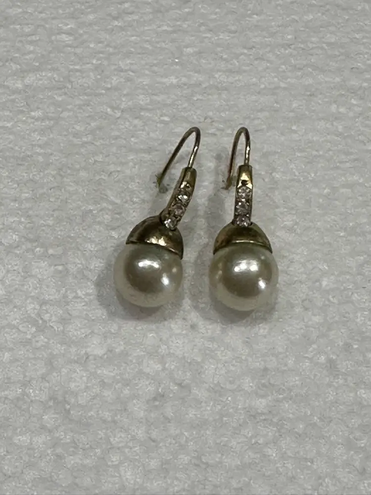 Towle Floral Pearl Medallion Christmas Ornament Pendant Earrings