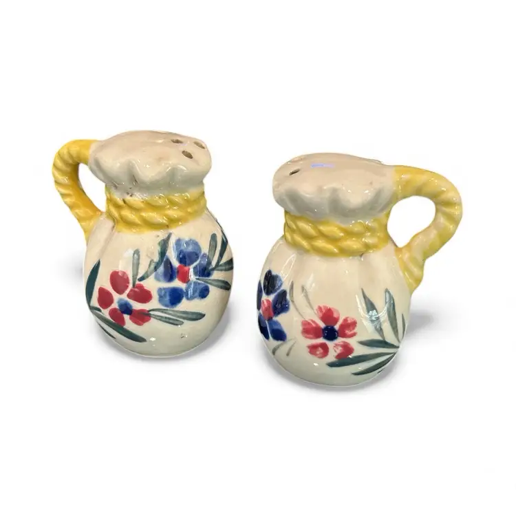 Vintage Japan Floral Salt And Pepper Ceramic Shakers