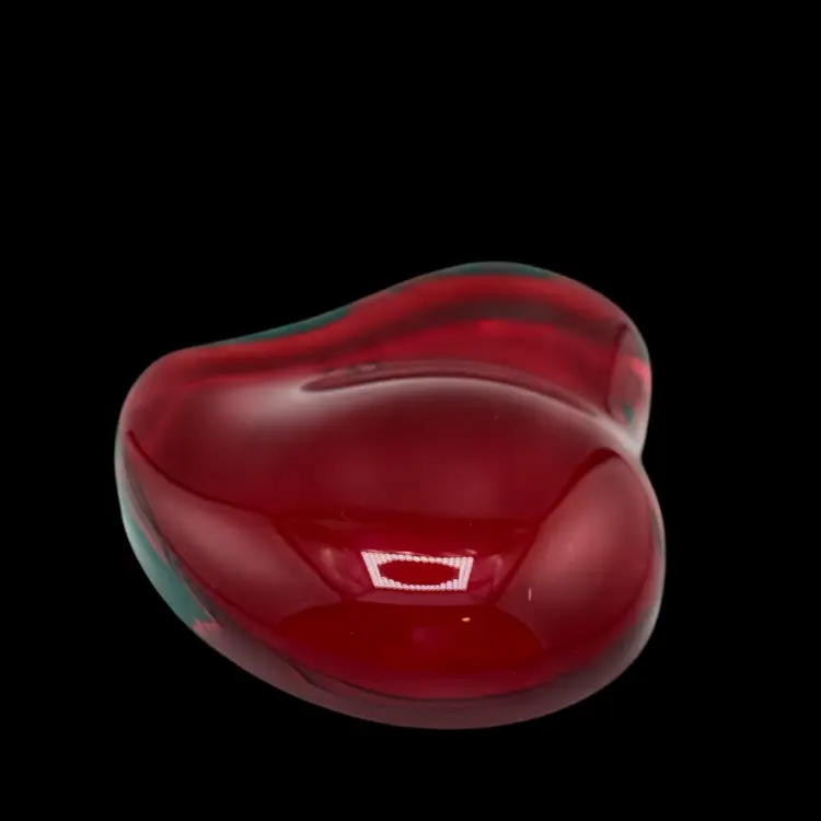 Tiffany & Co Red Heart Paperweight Signed 4"