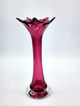 010 Rossi Canada Art Glass Bud Vase Marked 9"