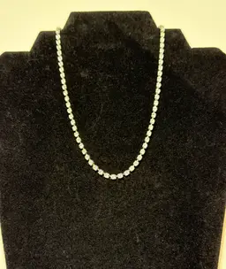 Vintage Rhinestone 16 Inch Necklace Choker Silver Tone Gift Glamorous Regal