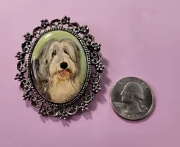 Sheepdog pendent brooch