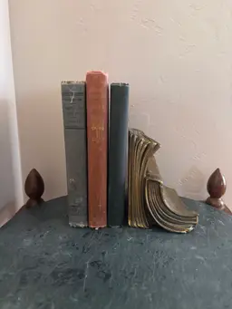 Vintage Solid Brass Books Bookend