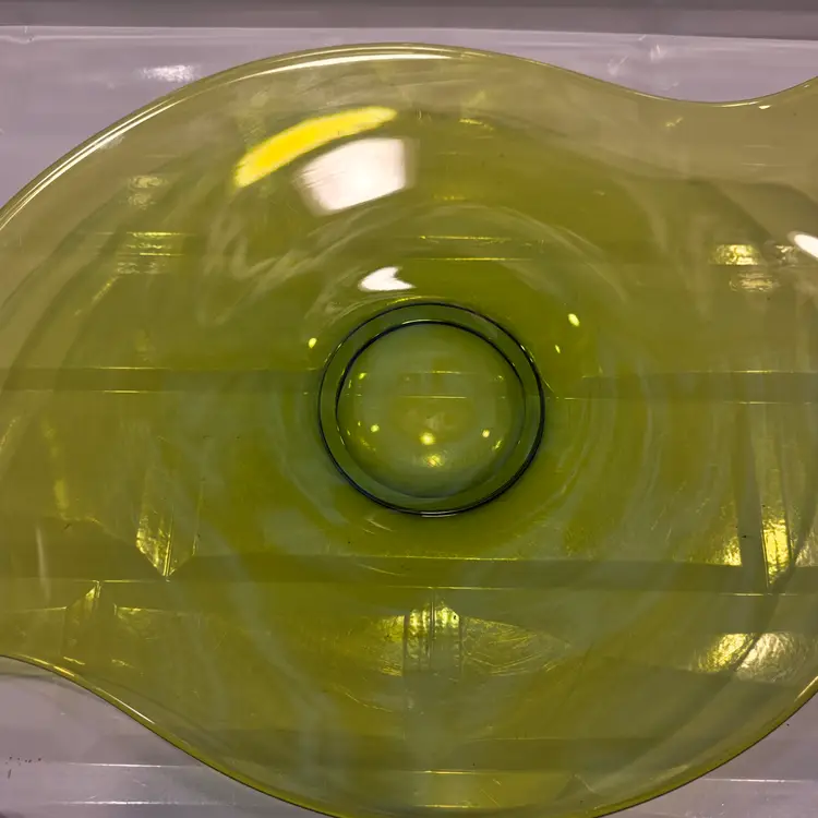 Mid Century Green Viking Glass Epic Lime Green Atomic Platter