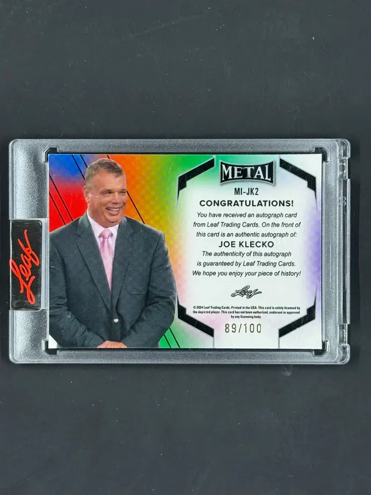 2024 Leaf #MI-JK2 Inscriptions Joe Klecko /100 Blue