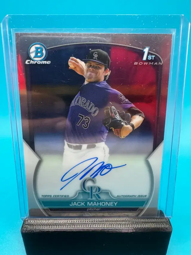 Jack Mahoney 1st Bowman Chrome Auto Colorado Rockies
