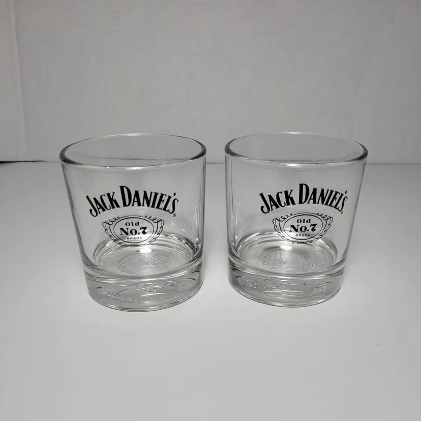Jack Daniels Old No 7 Rocks Glasses Set of Two Excellent Condition