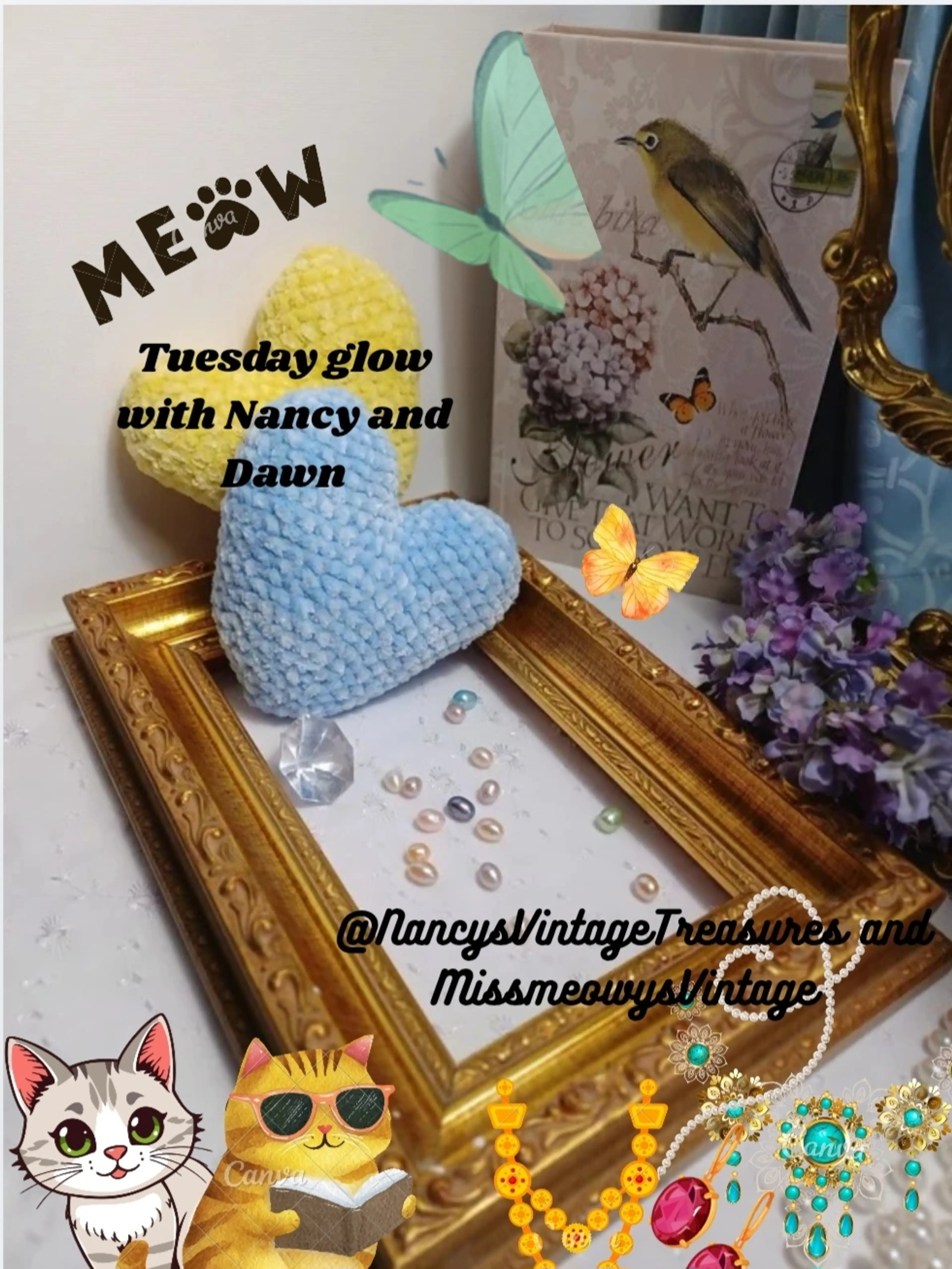 Another Tuesday morning duo~with MissmeowysVintage & NancysVintageTreasures 