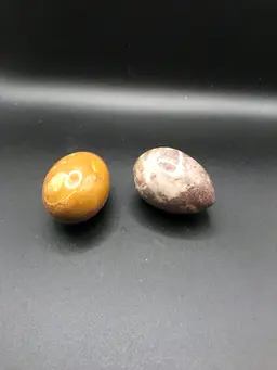 Pair of Marble Stone Eggs Smooth Polished Marble Eggs Home Decor