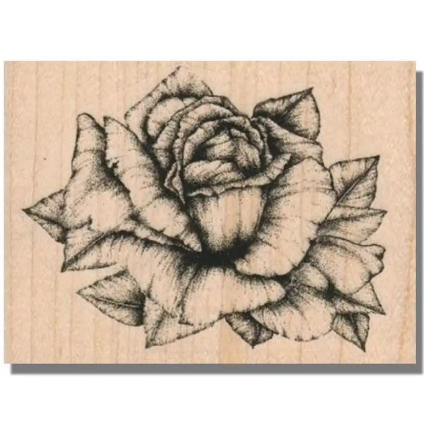 Rose Flower Rubber Stamp