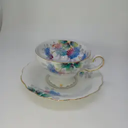 Vintage Hand Painted Cup and Saucer Made in Occupied Japan.