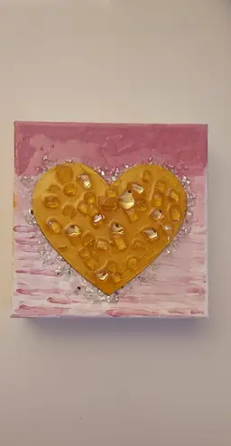 Heart of Gold Resin Art Painting