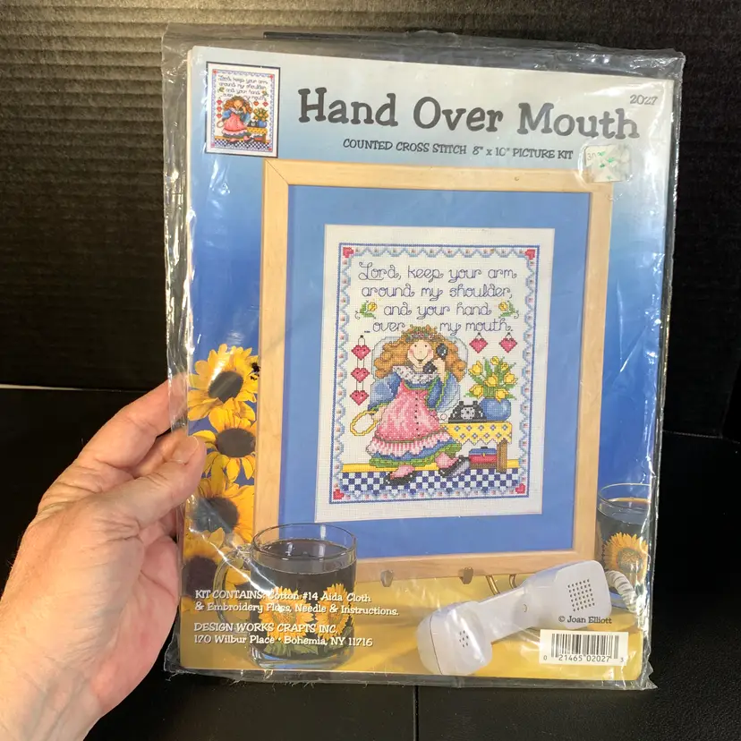 Hand Over Mouth Cross-Stitch Kit