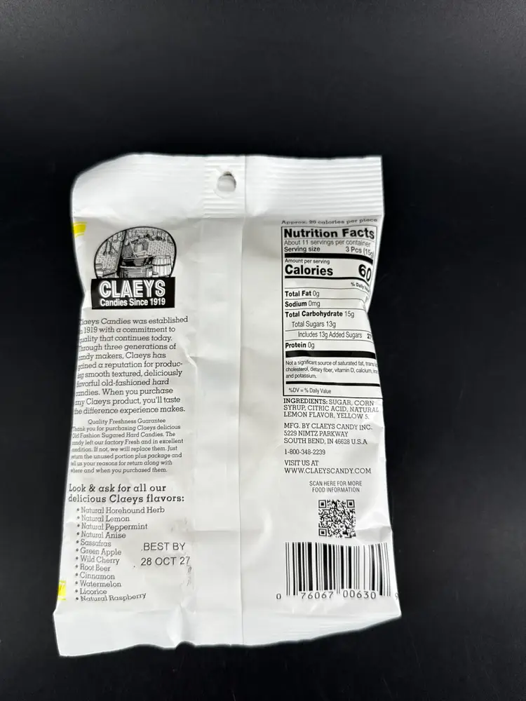 Claeys Old Fashioned Hard Candies "Lemon Drop" 6oz