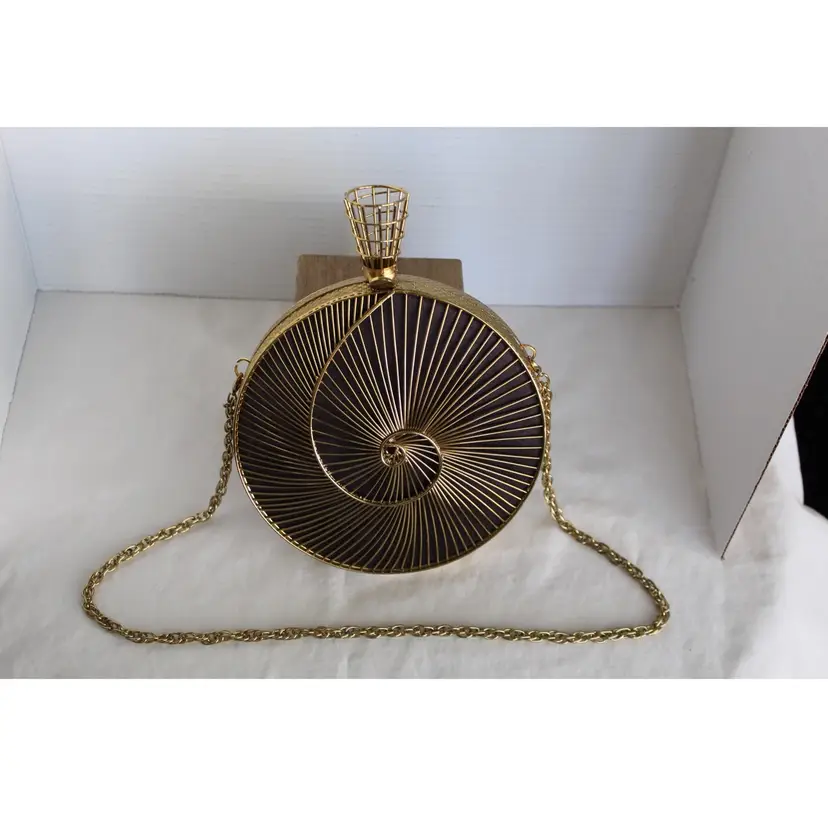Ramla Tourbillon Womens Handmade, Brass Designed, Spiral Clutch