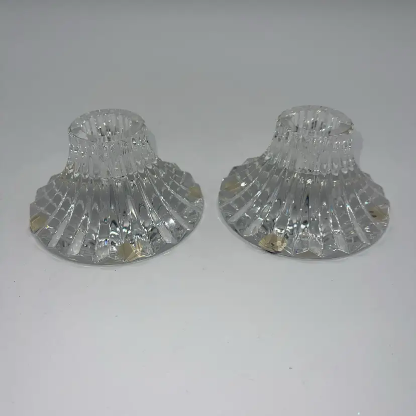 Baccarat Massena Candlestick 2" Vintage Crystal France Signed Pair