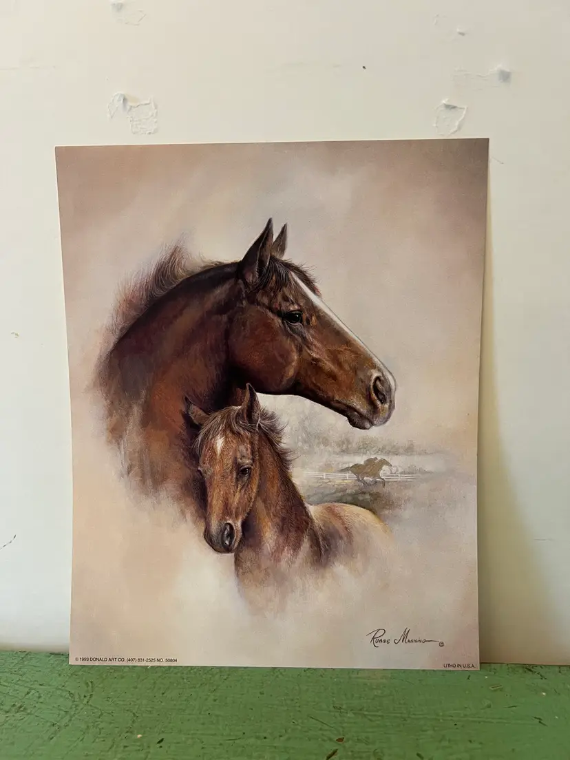 1993 Arabian Horse & Foal Ruane Manning Lithograph Western Art Print Donald Art Company.