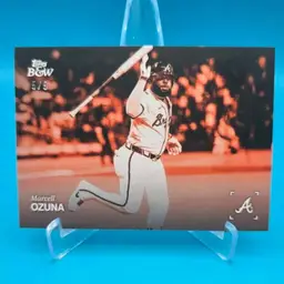Marcell Ozuna 2025 Topps Black & White (B&W) Orange Parallel 5/5 Atlanta Braves
