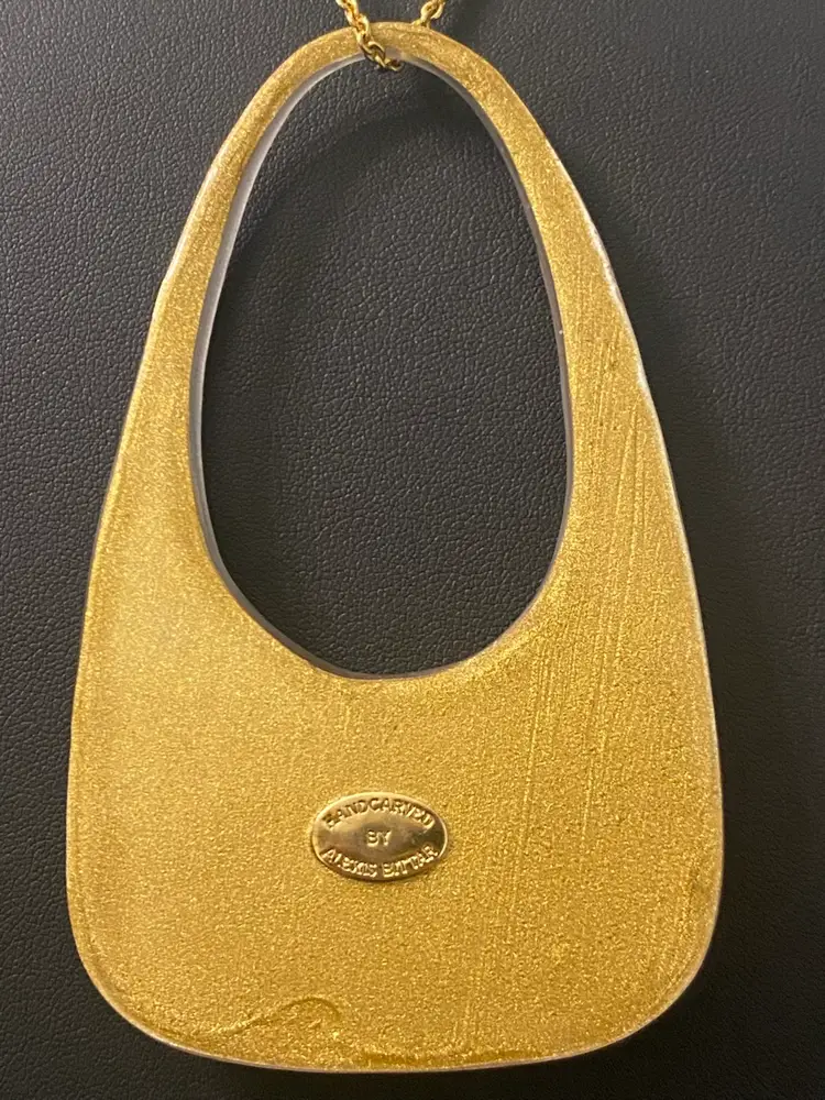 28. Alexis Bittar Pink Lucite Large Pendant Necklace