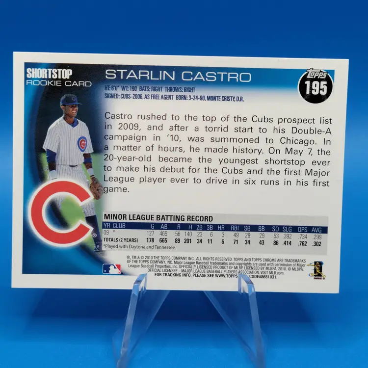 Starlin Castro 2010 Topps Chrome RC Auto Chicago Cubs
