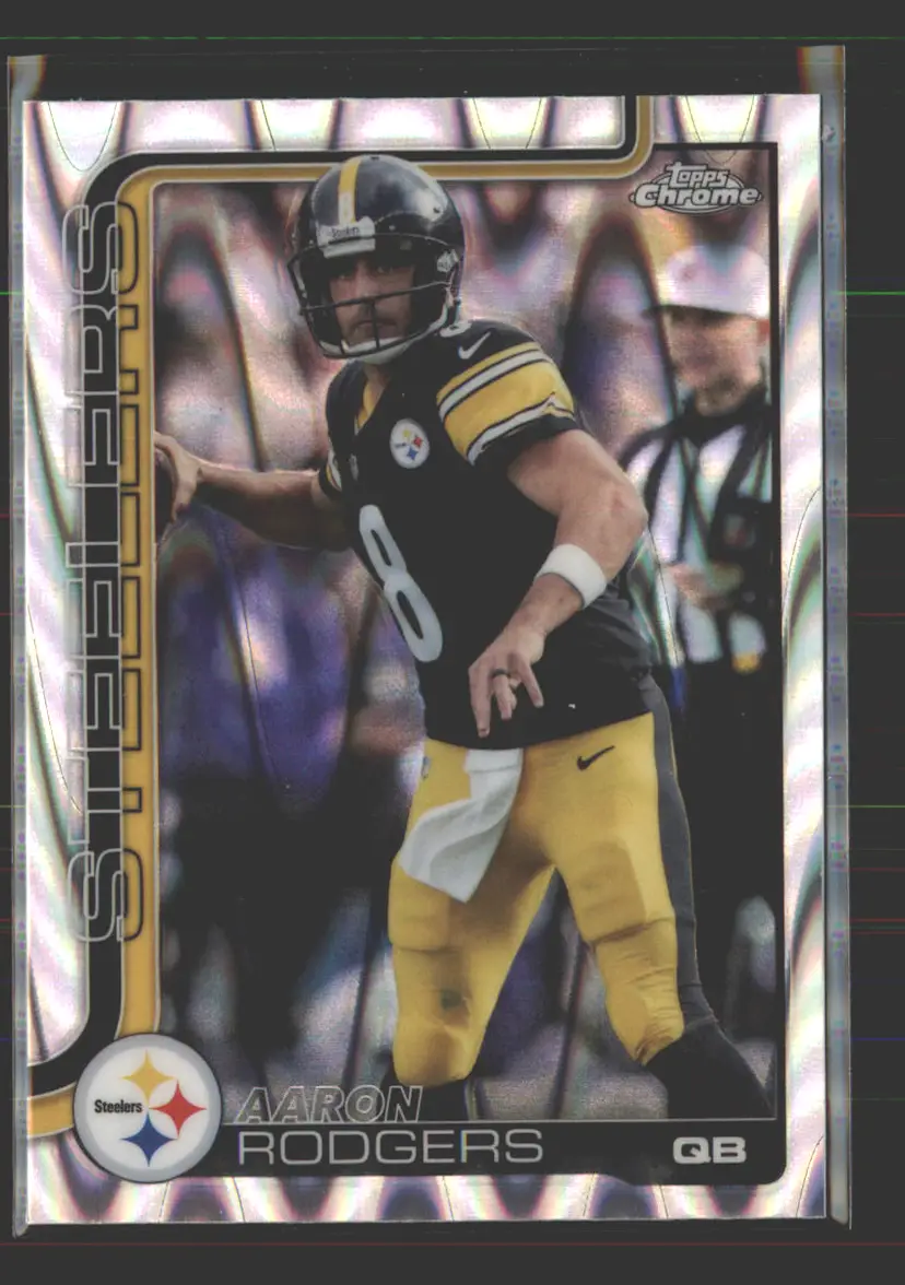 Aaron Rodgers 2025 Topps Chrome RayWave Refractor #255 - (142) - Pittsburgh Steelers