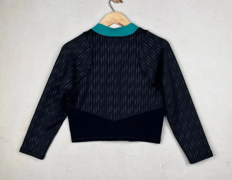 Bad Birdie Performance Cropped Top Long Sleeve Blue women's size XL